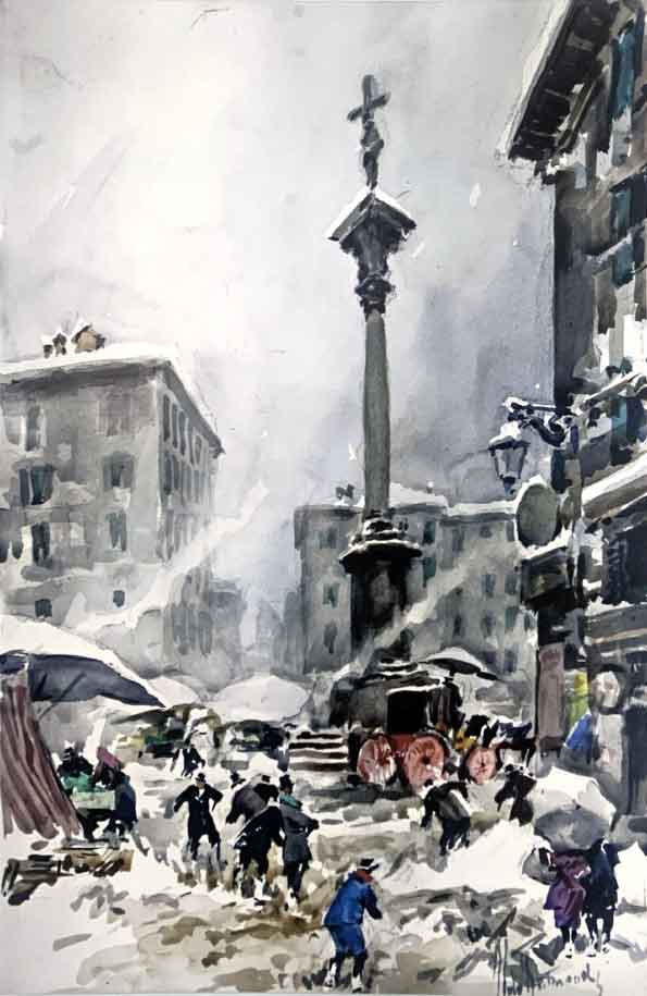 Milano colonna del Verziere – Acquerello – 35×50